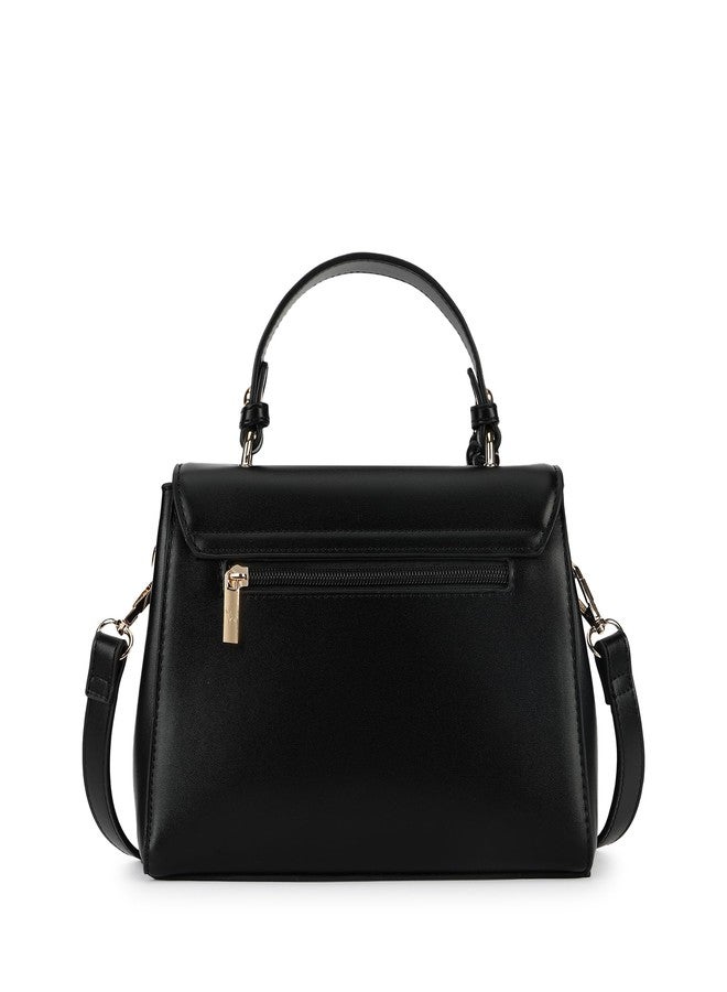 Fastrack Structured Satchel Bag for Women | Faux Leather Handbag with Knotted Handle, 3 Compartments, Inner and Outer Pockets | Elegant Everyday Satchel for Work, Travel and Casual Use - Image 5